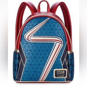 Disney Parks Excl Loungefly Ms Marvel Red & Blue Small Backpack NEW without tags
